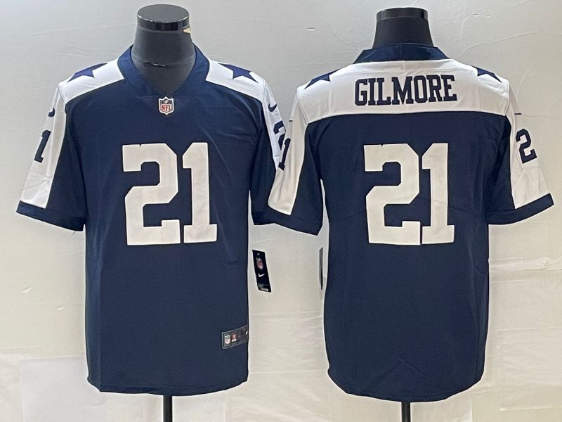 Men Dallas Cowboys #21 Gilmore Blue Thanksgiving Nike Vapor Untouchable Limited NFL Jersey